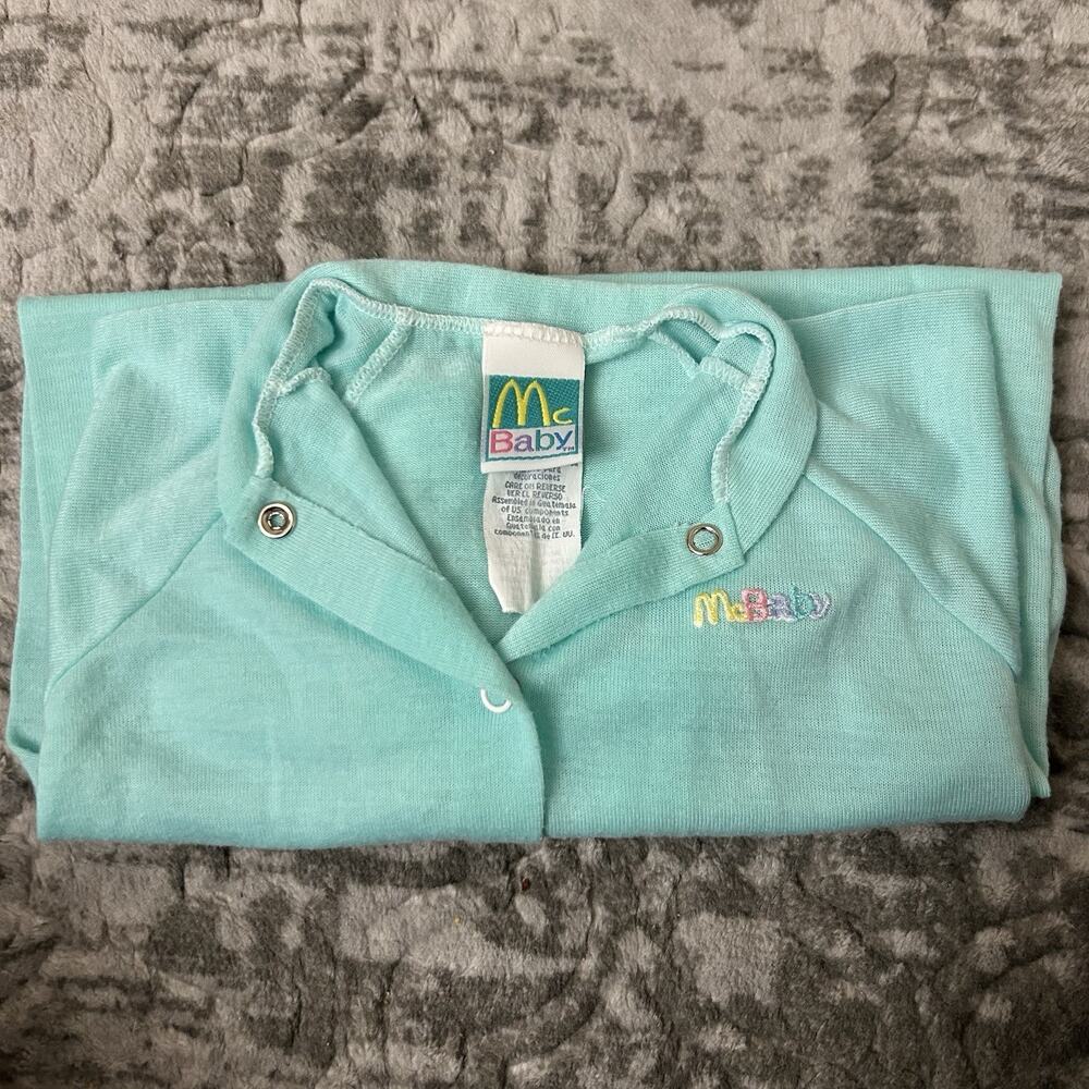 Vintage McBaby McDonald's Mint Green Footed Onepiece Bodysuit M (3-6M)